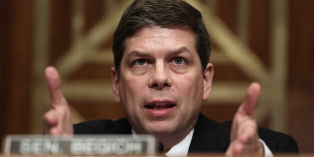 WASHINGTON, DC - NOVEMBER 06: U.S. Sen. Mark Begich (D-AK) speaks during a hearing before the Subcommittee on Emergency Management, Intergovernmental Relations, and the District of Columbia of Senate Homeland Security and Governmental Affairs Committee November 6, 2013 on Capitol Hill in Washington, DC. The hearing was focused on 'One Year Later: Examining the Ongoing Recovery from Hurricane Sandy.' (Photo by Alex Wong/Getty Images)