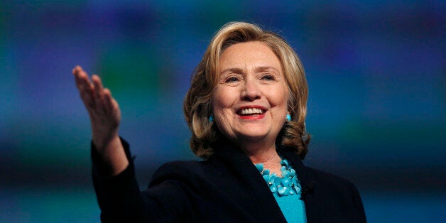 Former Secretary of State Hillary Rodham Clinton speaks at the Massachusetts Conference for Women in Boston, Thursday, Dec. 4, 2014. (AP Photo/Elise Amendola)