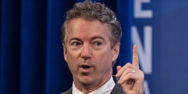 US Republican Senator from Kentucky Rand Paul addresses the 2015 Conservative Policy Summit at the Heritage Foundation in Washington on January 13, 2015. Paul is a possible presidential candidate in next year's election. AFP PHOTO/NICHOLAS KAMM (Photo credit should read NICHOLAS KAMM/AFP/Getty Images)