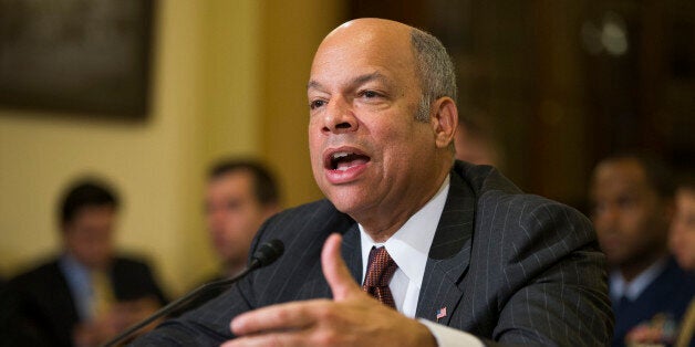 Homeland Security Secretary Jeh Johnson testifies on Capitol Hill in Washington, Tuesday, Dec. 2, 2014, before a House Homeland Security Committee hearing on the impact of President Barack Obama's executive action on immigration. (AP Photo/Evan Vucci)