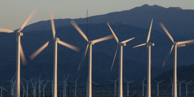 Desert wind turbines in Palm Springs