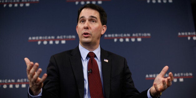 WASHINGTON, DC - JANUARY 30: Wisconsin Governor Scott Walker speaks at the American Action Forum January 30, 2015 in Washing