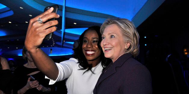 WASHINGTON, DC - MARCH 03: Actress Uzo Aduba (L) and former U.S. Secretary of State Hilllary Clinton attend EMILY's List 30th Anniversary Gala at Washington Hilton on March 3, 2015 in Washington, DC. (Photo by Kris Connor/Getty Images for EMILY's List)