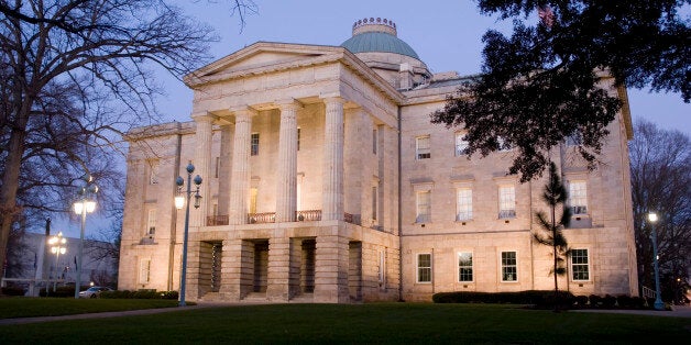 North Carolina State Capitol in Raleigh at Dusk