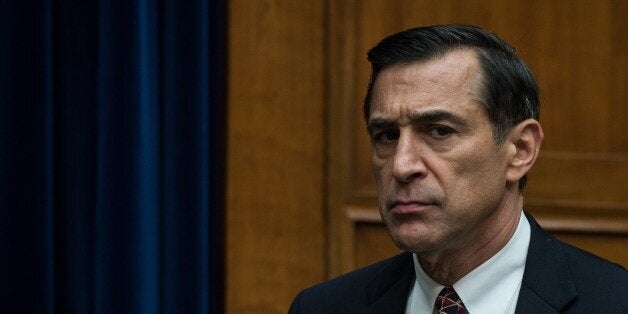 US House Oversight and Government Reform Committee chairman Darrell Issa arrives for a hearing with Internal Revenue Service (IRS) Commissioner John Koskinen on 'IRS Obstruction: Lois Lerner's Missing E-Mails, Part I' on Capitol Hill in Washington on June 23, 2014. The hearing focused on the missing e-mails from the hard drive of former director of the IRS's Exempt Organizations Division Lois Lerner. AFP PHOTO/Nicholas KAMM (Photo credit should read NICHOLAS KAMM/AFP/Getty Images)