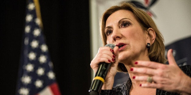 MYRTLE BEACH, SC - SEPTEMBER 22: Republican presidential candidate Carly Fiorina speaks to voters during a town hall meeting at the Ocean Reef Convention Center September 22, 2015 in Myrtle Beach, South Carolina. Fiorina is a former Chief Executive Officer of Hewlett-Packard and currently chairs the non-profit philanthropic organization Good360. (Photo by Sean Rayford/Getty Images)