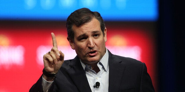 ORLANDO, FL - NOVEMBER 13: Republican presidential candidate Sen. Ted Cruz (R-TX) speaks during the Sunshine Summit conference being held at the Rosen Shingle Creek on November 13, 2015 in Orlando, Florida. The summit brought Republican presidential candidates in front of the Republican voters. (Photo by Joe Raedle/Getty Images)