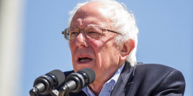 PROVIDENCE, RI - APRIL 24: Democratic presidential candidate U.S. Sen. Bernie Sanders (D-VT) speaks during his rally at Roger Williams Park on April 24, 2016 in Providence, Rhode Island. The Rhode Island primary will be held on Tuesday, April 26. (Photo by Scott Eisen/Getty Images)