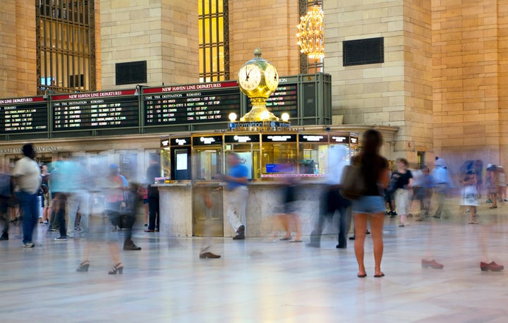 In this stock photo, commuters move through Grand Central Station in New York City. A conference in the city on on “Doing Business Under Coronavirus” has been cancelled over fears it might spread the coronavirus.