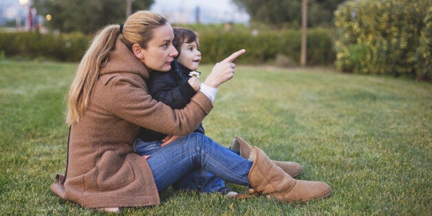 Small boy with his mother