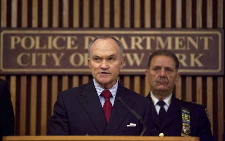 NEW YORK - JULY 13: New York Police Commissioner Ray Kelly (L) speaks as Chief of Police Joseph Esposito looks on during a press conference about Leibby Kletzky, a murdered eight-year-old boy who went missing from the Hasidic neighborhood of Borough Park, Brooklyn, July 13, 2011 in New York City. After a two day search Kletzky's dismembered body was found partially in a suitcase inside a dumpster and partially in a refrigerator in a nearby apartment. Police detectives have taken Levi Aron, 35, into custody in connection to the killing. (Photo by Ramin Talaie/Getty Images)