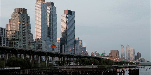 A morning view (as seen looking south east from Hudson River Park South and the Hudson River) of Trump Place and the Joe Dimaggio Highway. From left is: the Avery, 100 Riverside Boulevard (between West 64th and 65th Streets), the Rushmore, 80 Riverside Boulevard (between West 63rd and 64th Streets), and the Aldyn, 60 Riverside Boulevard (between West 62nd and 63rd Streets), Upper West Side, Manhattan, New York, June 24, 2013. (Photo by Oliver Morris/Getty Images)