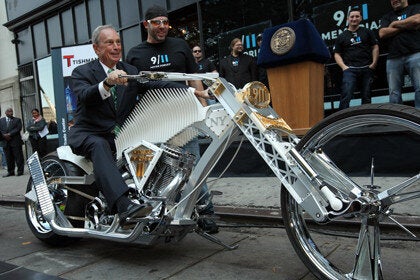 Mayor Bloomberg Jumps On 9 11 Tribute Bike By American Chopper s Paul Teutul Jr. VIDEO HuffPost New York