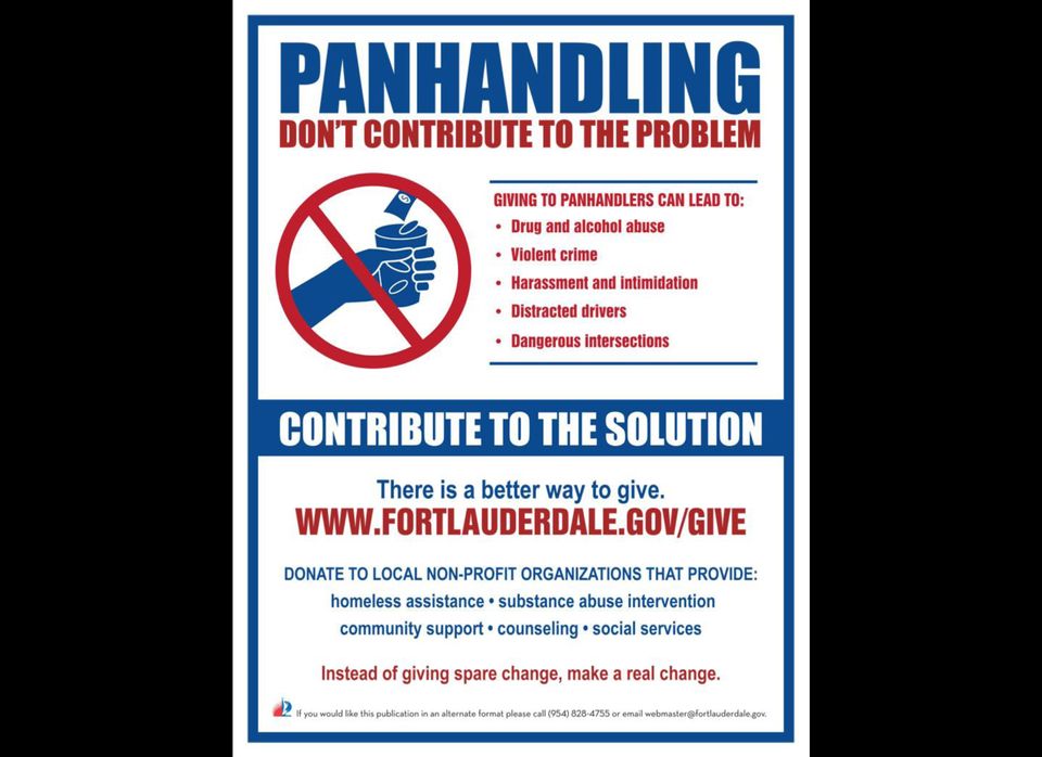 Fort Lauderdale's new anti-panhandling public outreach campaign