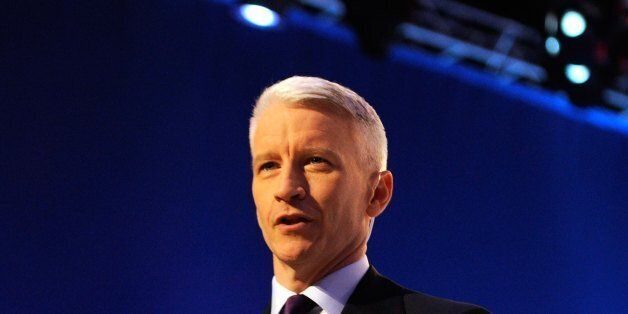 LAS VEGAS, NV - OCTOBER 18: CNN's Anderson Cooper moderates a Republican presidential debate airing on CNN, October 18, 2011 in Las Vegas, Nevada. Seven GOP contenders are taking part in the debate, which is sponsored by the Western Republican Leadership Conference in Las Vegas and held in The Venetian Hotel's Sands Expo and Convention Center. (Photo by Ethan Miller/Getty Images)