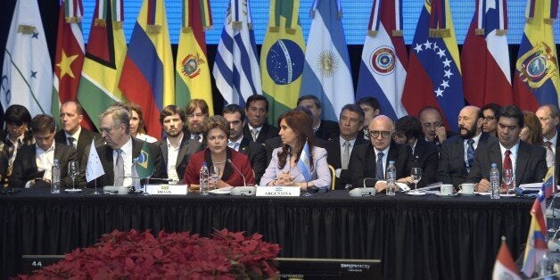 General view during the 47th Mercosur Summit, in Parana, Entre Rios, Argentina on December 17, 2014. AFP PHOTO / Juan Mabroma