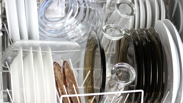 Dishwasher basket after cleaning process