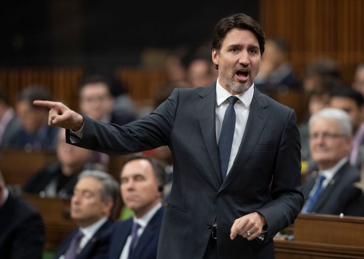 Prime Minister Justin Trudeau during Question Period in the House of Commons on March 11, 2020 in Ottawa.