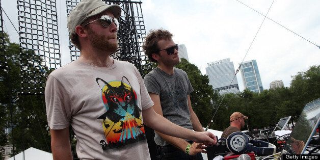 CHICAGO - AUGUST 09: Aaron Brink aka ABX and Steve Reidell aka STV SLV of The Hood Internet dj during the 2009 Lollapalooza music festival at Grant Park on August 9, 2009 in Chicago. (Photo by Roger Kisby/Getty Images)