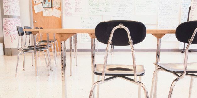 Desks and Chairs in Classroom