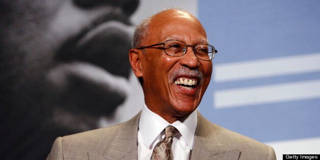MEMPHIS, TN - JANUARY 19: NBA legend Dave Bing laughs during the Martin Luther King, Jr. Day Sports Legacy Symposium presented by the Hyde Family Foundation on January 19, 2009 at FedExForum in Memphis, Tennessee. NOTE TO USER: User expressly acknowledges and agrees that, by downloading and or using this photograph, User is consenting to the terms and conditions of the Getty Images License Agreement. Mandatory Copyright Notice: Copyright 2009 NBAE (Photo by Joe Murphy/NBAE via Getty Images)