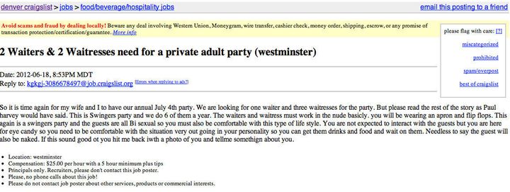 Best Craigslist Ad Ever Host Seeks Waiters Waitresses For 4th Of July