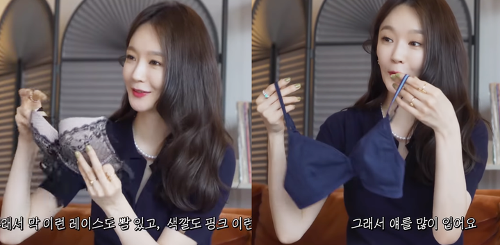 왼쪽이 와이어가 있는 빅토리아 시크릿 속옷, 오른쪽이 비브비브의 브라렛