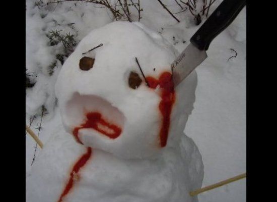 Snowman getting stabbed