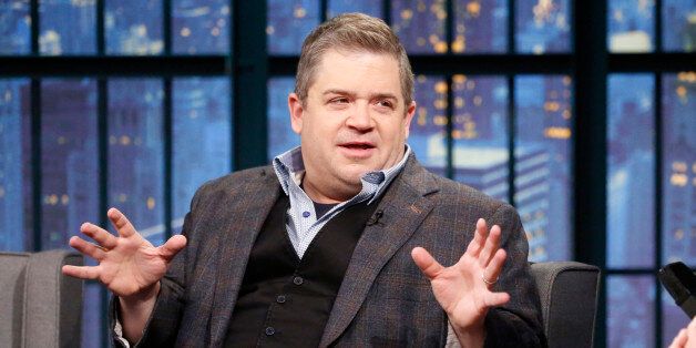 LATE NIGHT WITH SETH MEYERS -- Episode 0145 -- Pictured: (l-r) Comedian Patton Oswalt during an interview with host Seth Meyers on January 6, 2015 -- (Photo by: Lloyd Bishop/NBC/NBCU Photo Bank via Getty Images)