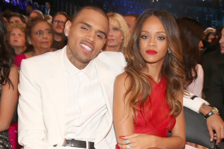 LOS ANGELES, CA - FEBRUARY 10: Singers Chris Brown (L) and Rihanna attend the 55th Annual GRAMMY Awards at STAPLES Center on February 10, 2013 in Los Angeles, California. (Photo by Christopher Polk/Getty Images for NARAS)