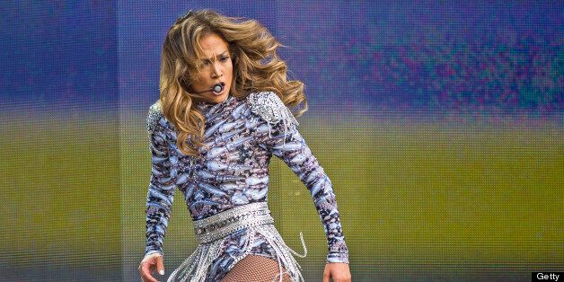 LONDON, UNITED KINGDOM - JULY 14: Jennifer Lopez performs on the Great Oak Stage on day 6 of British Summer Time Hyde Park presented by Barclaycard at Hyde Park on July 14, 2013 in London, England. (Photo by Neil Lupin/Getty Images)