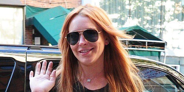 NEW YORK, NY - SEPTEMBER 18: Lindsay Lohan is seen in Gramecy on September 18, 2013 in New York City. (Photo by Alo Ceballos/FilmMagic)