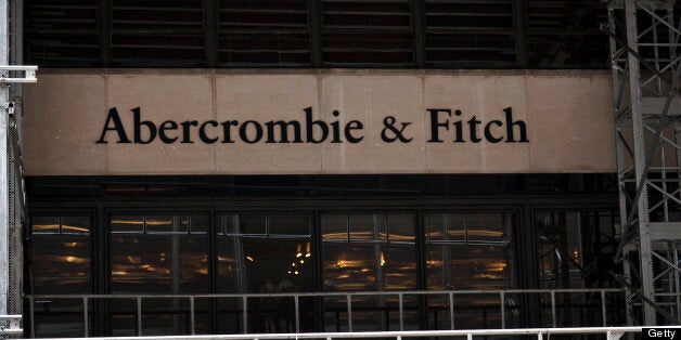 Abercrombie & Fitch Co. signage is displayed outside of a store in New York, U.S., on Tuesday, Aug. 16, 2011. Abercrombie & Fitch Co. is scheduled to announce second quarter earnings on August 17. Photographer: Paul Taggart/Bloomberg via Getty Images