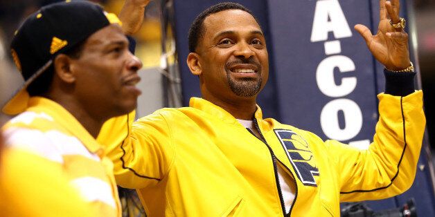 INDIANAPOLIS, IN - JUNE 01: Actor Mike Epps cheers for the Indiana Pacers in Game Six of the Eastern Conference Finals against the Miami Heat during the 2013 NBA Playoffs at Bankers Life Fieldhouse on June 1, 2013 in Indianapolis, Indiana. NOTE TO USER: User expressly acknowledges and agrees that, by downloading and or using this photograph, user is consenting to the terms and conditions of the Getty Images License Agreement. (Photo by Ronald Martinez/Getty Images) 