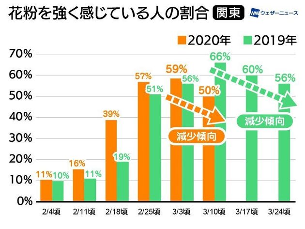 関東のスギ花粉は3月中旬までにピーク越え ヒノキ花粉は3月下旬からピーク ハフポスト