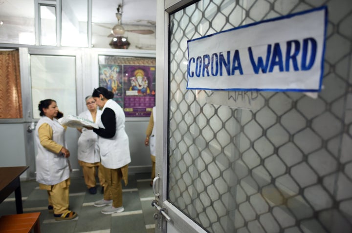  A view of the specialized coronavirus ward set up inside Hindu Rao Hospital, at Civil Lines on March 11, 2020 in New Delhi, India. 