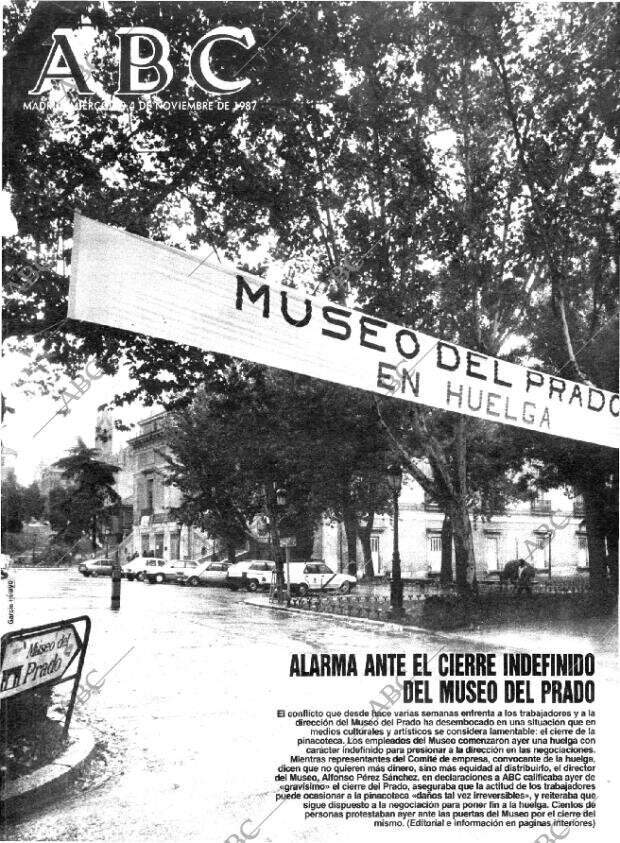 Portada de 'ABC' del 11 de noviembre de 1987.