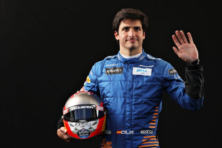 Carlos Sainz of Spain and McLaren F1 poses for a photo in the Paddock during previews ahead of the F1 Grand Prix of Australia at Melbourne Grand Prix Circuit on March 12, 2020 in Melbourne, Australia. 