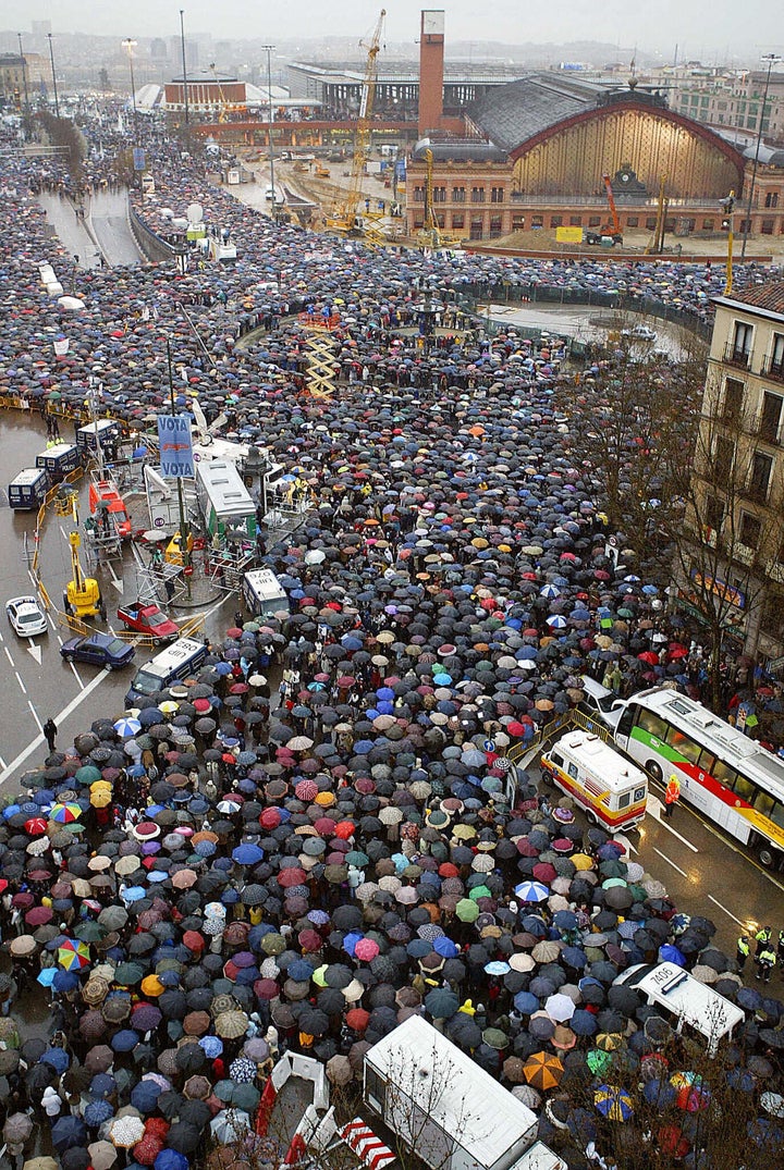 Manifestación del 12 de marzo en Atocha y el Paseo del Prado.