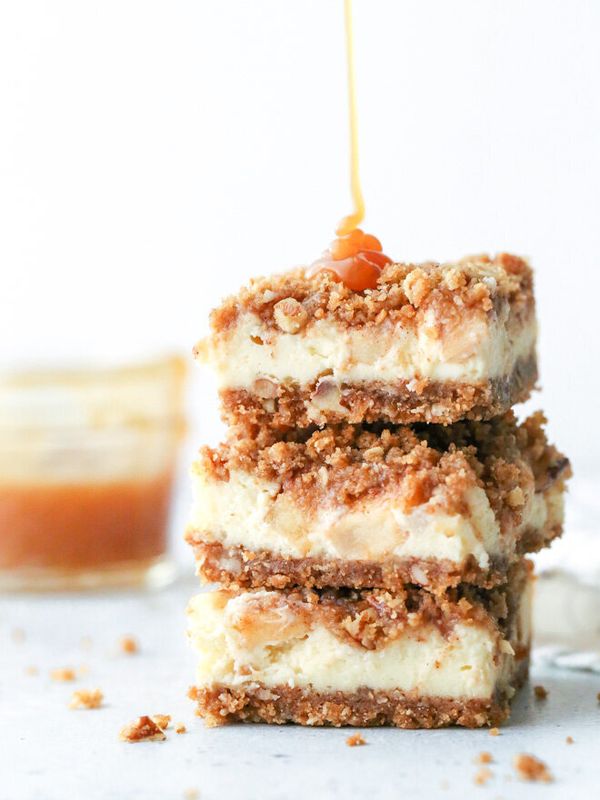 Get the Caramel Apple Cheesecake Bars recipe from Completely Delicious &nbsp;