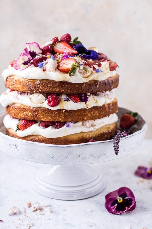 Get the Coconut Eton Mess Cake With Whipped Ricotta Cream recipe from Half Baked Harvest &nbsp;