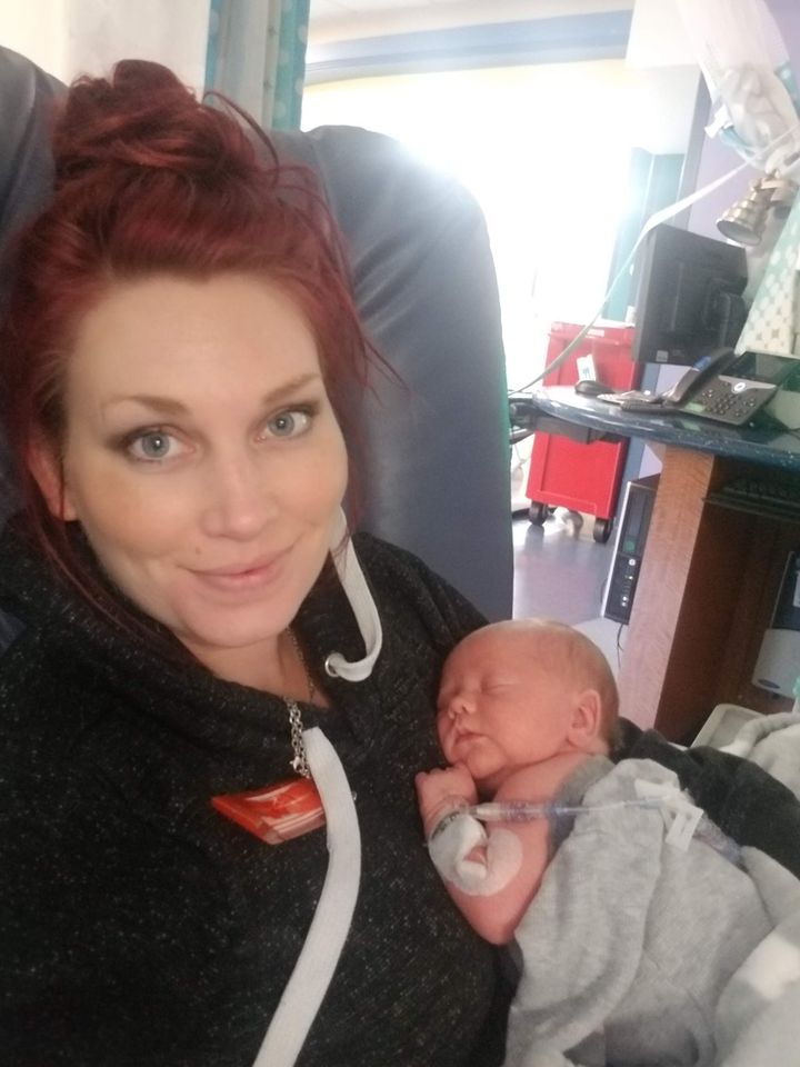 Near the end of our NICU stay in April 2019, when I was finally able to hold Bastian.