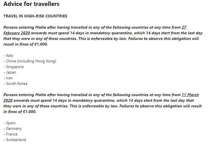Avisos de multas en Malta.