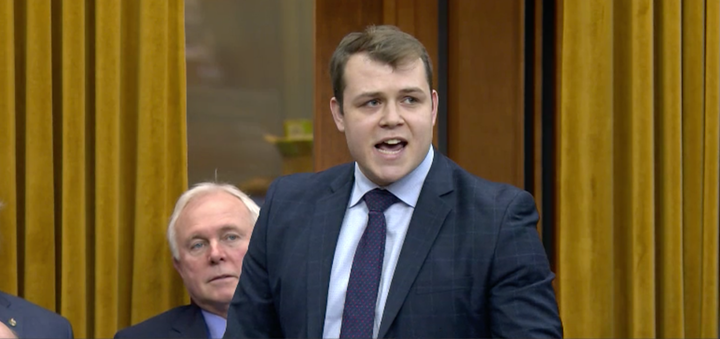 Conservative MP Dane Lloyd speaks in the House of Commons on March 12, 2020.