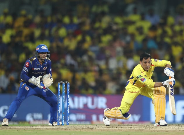 MS Dhoni bats during the India Premier League Qualifier Final match between Mumbai Indians and Chennai...