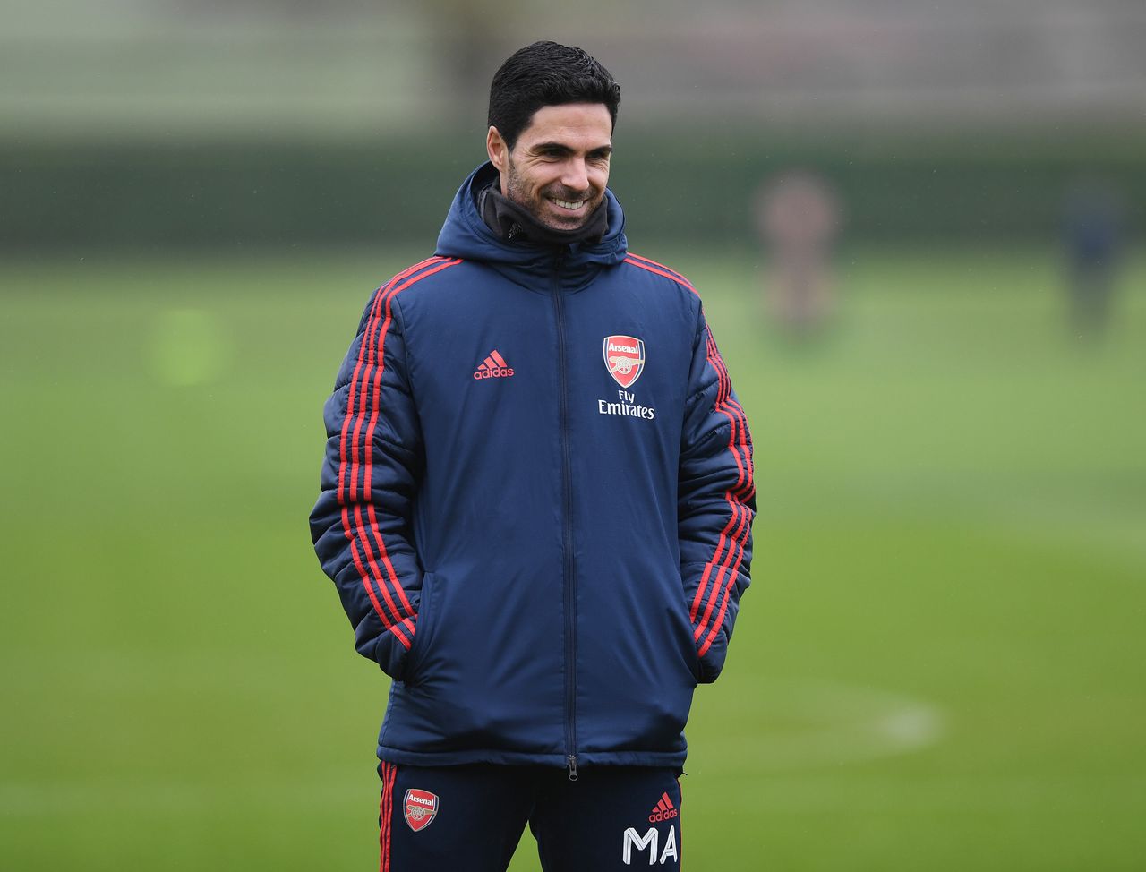 Arsenal head coach Mikel Arteta during a training session at London Colney on March 10.