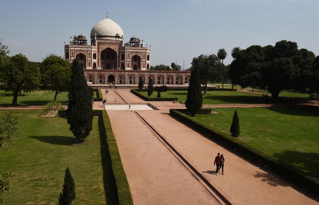 The usually crowded pathways of the front lawns of Humayuns Tomb seen deserted owing to people keeping away amid the coronavirus outbreak