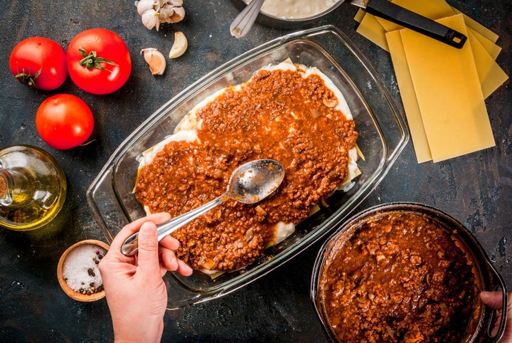 If you're freezing lasagna that you baked in a glass dish, be very careful. It needs to cool completely before you freeze it.