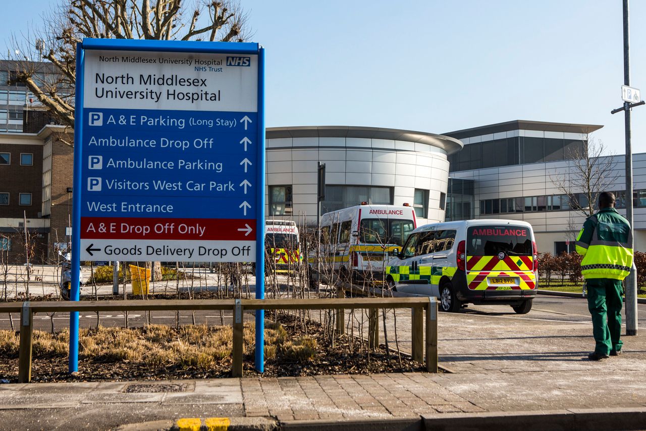 North Middlesex Hospital, where it is believed a mother and a newborn baby tested positive for Covid-19. 