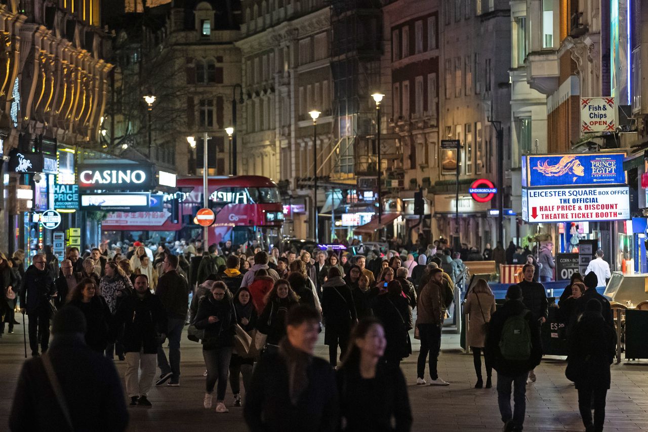 Whilst some areas of the city have become noticeably more quiet, London's West End was still busy into Friday evening. 